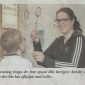 Udklip fra avisartikel med Malene Sværke fra Syn & Balance som tester og træner en skoledreng